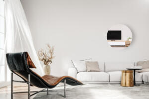 Spiegel op maat voor in de woonkamer - rond