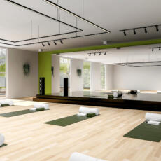 Veiligheidsspiegel in een yoga en dansruimte