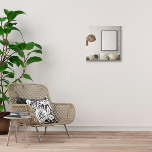 Wandspiegel vierkant verzilverd. 500 x 500 mm