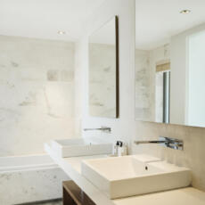 Badkamerspiegels verzilverd gekleurd, met ophangsysteem