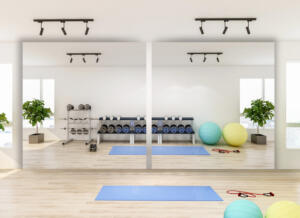 Twee fitness spiegels verzilverd