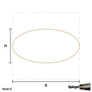 Ovale spiegel technische tekening