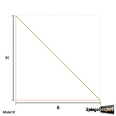 Model 10 spiegel driehoek schuin aflopend rechts