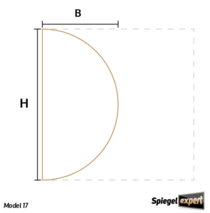 Model 17 - halfronde spiegel - Spiegelexpert