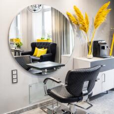 Ronde kappersspiegel, groot formaat