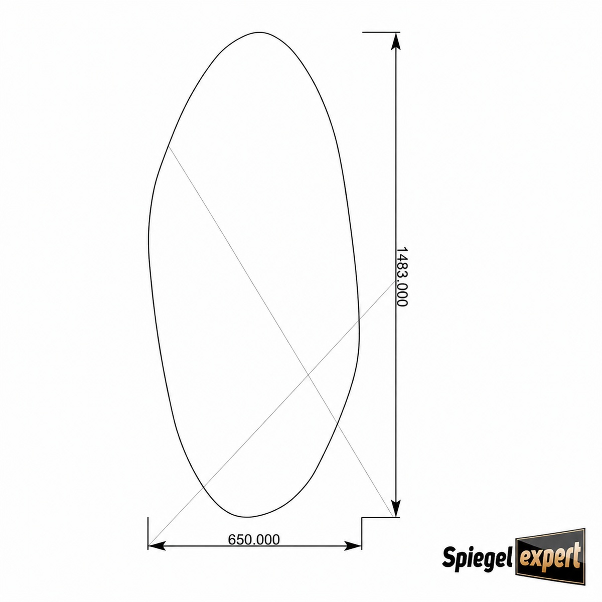 Technische tekening van spiegelexpert Lotje