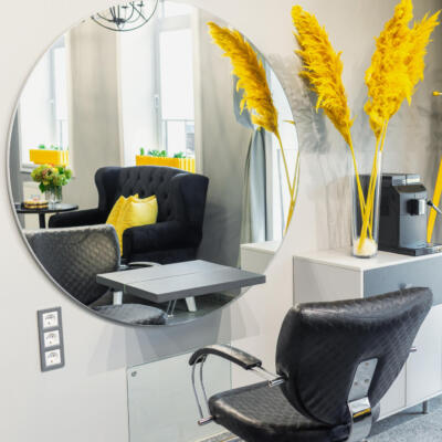 Ronde kappersspiegel, groot formaat