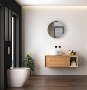 Spiegel op maat - rond grijs