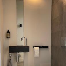 Lange smalle toiletspiegel verzilverd