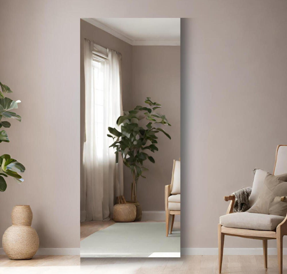 Grote spiegel op maat verzilverd