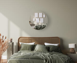 Kleine spiegel op maat rond - verzilverd 70 cm