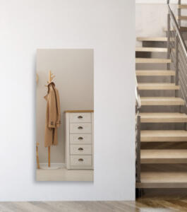 Lange smalle halspiegel verzilverd