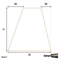 Model 5 rechthoekige spiegel met twee schuine zijden
