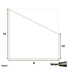 Model 1 spiegel met één schuine zijde