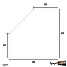 Model 4 spiegel met één schuine zijde