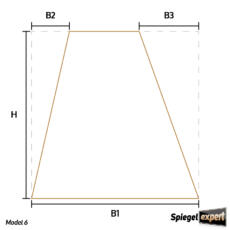 Model 6 rechthoekige spiegel met twee schuine zijden
