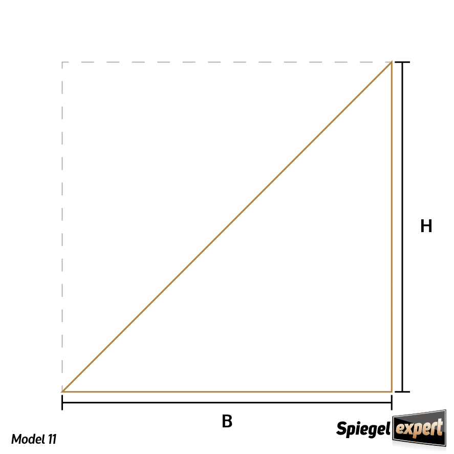 Model 11 spiegel driehoek schuin aflopend links